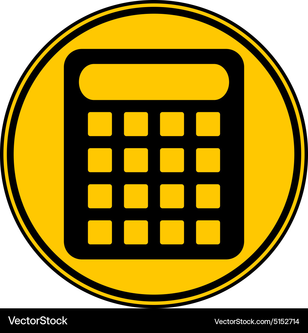 Calculator symbol button vector image