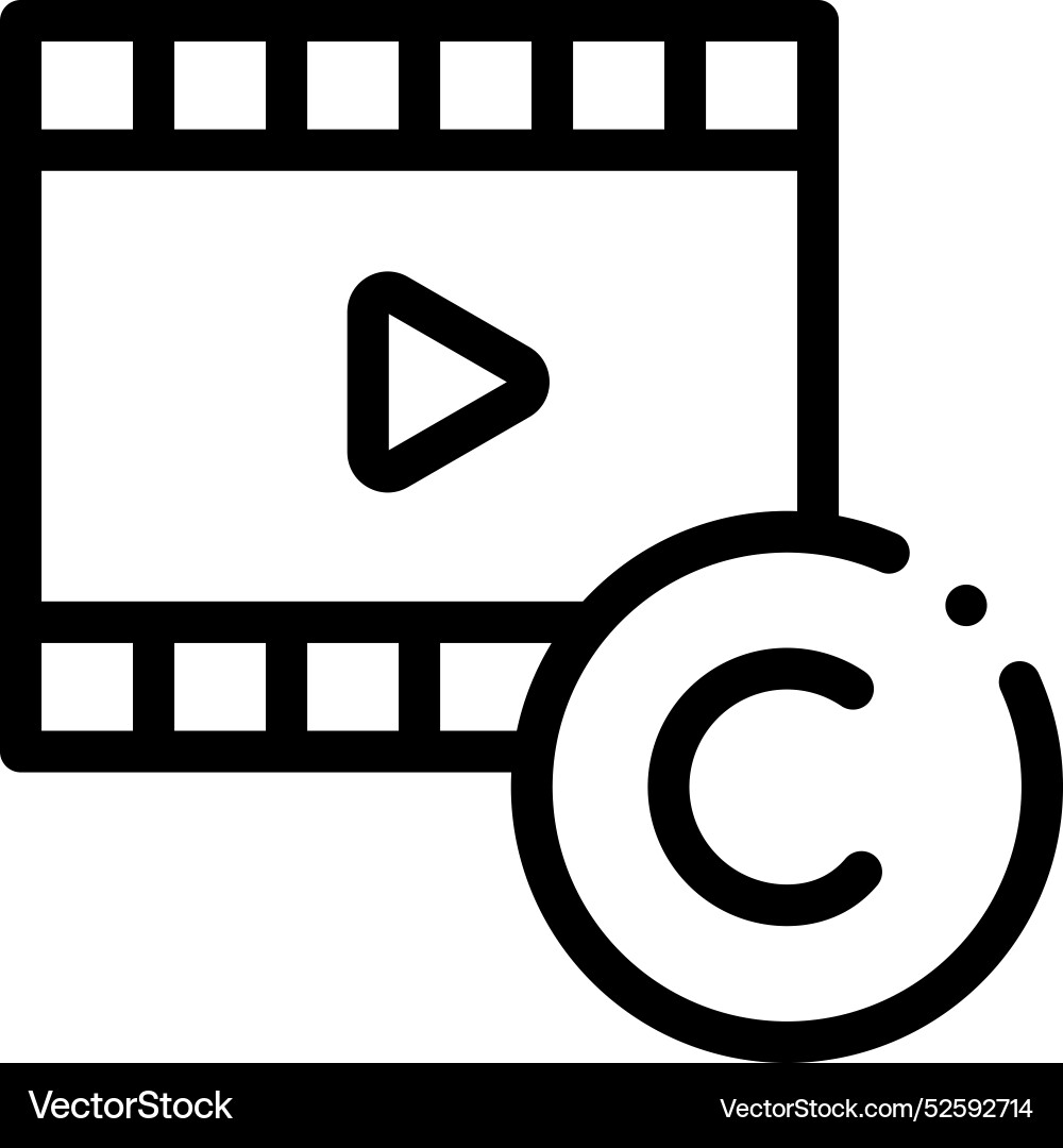 Copyright icon thin linear style design isolated Copyright icon thin linear style design isolated vector image