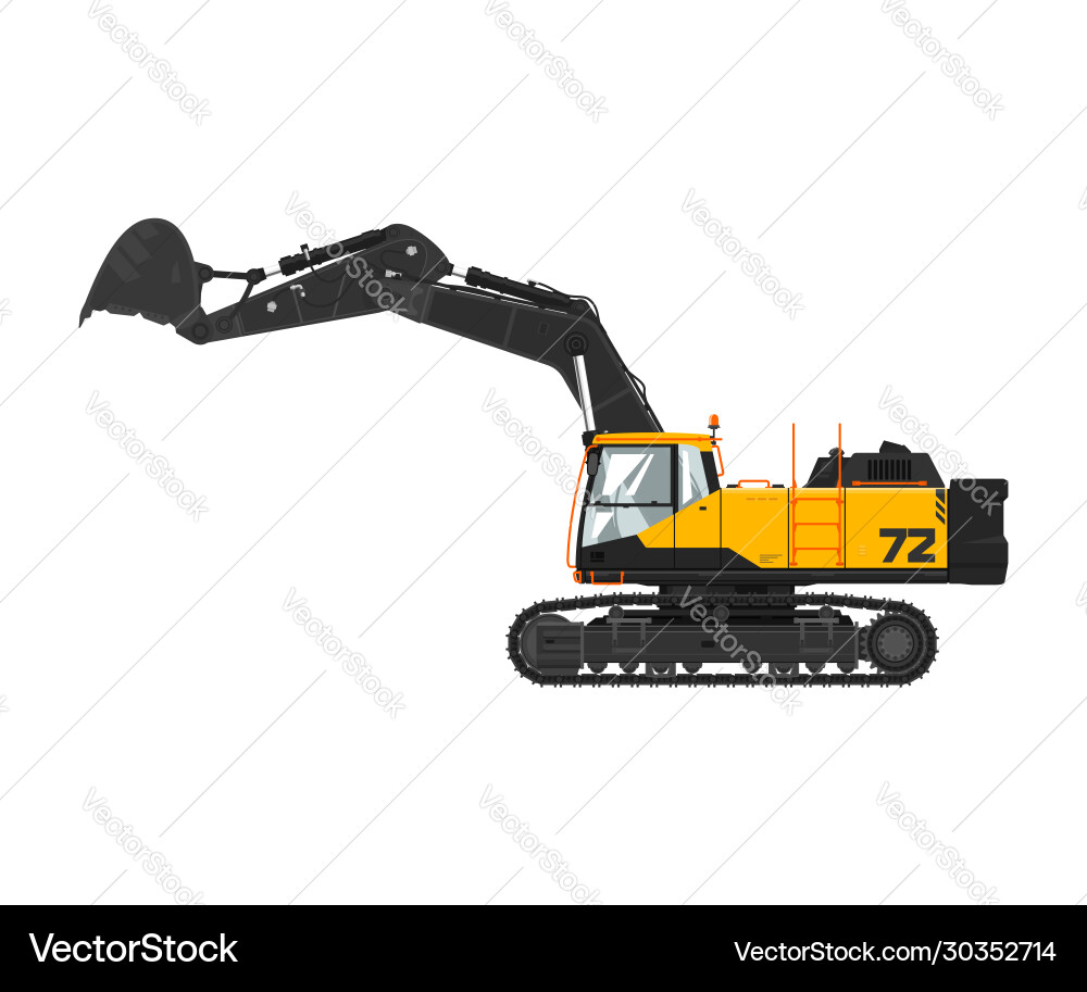Digger isolated on white background Digger isolated on white background vector image