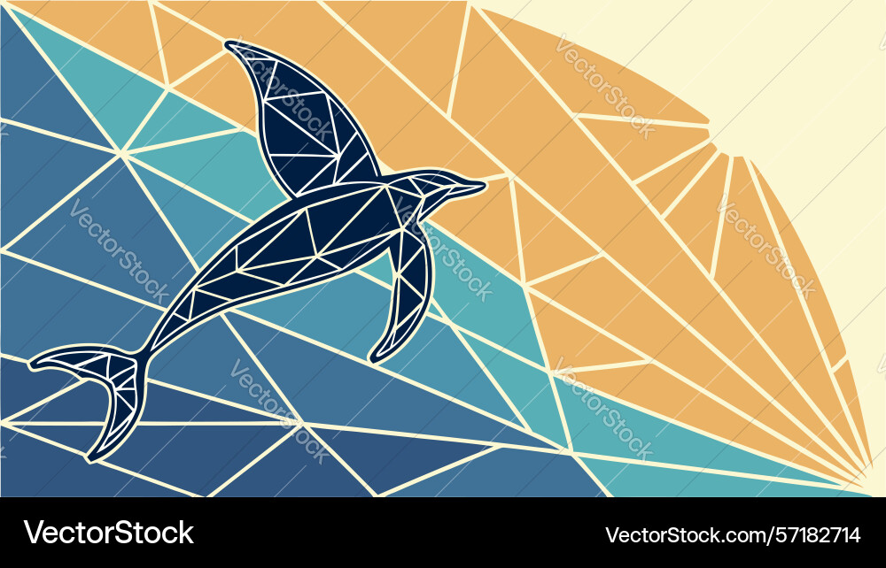 Dynamic geometric bird in flight abstract freedom Vector Image