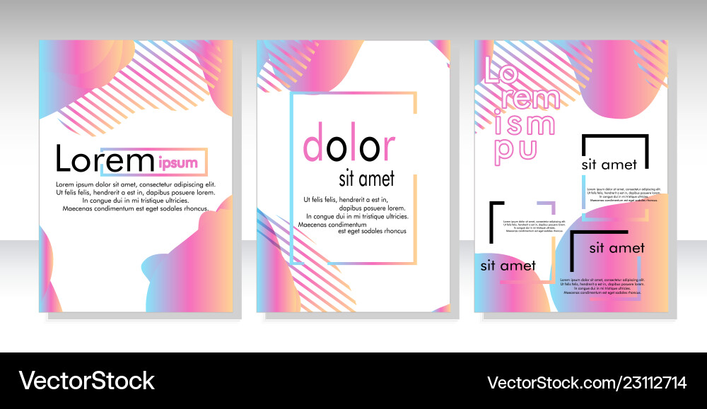 Dynamic style banner design set with fluid Vector Image
