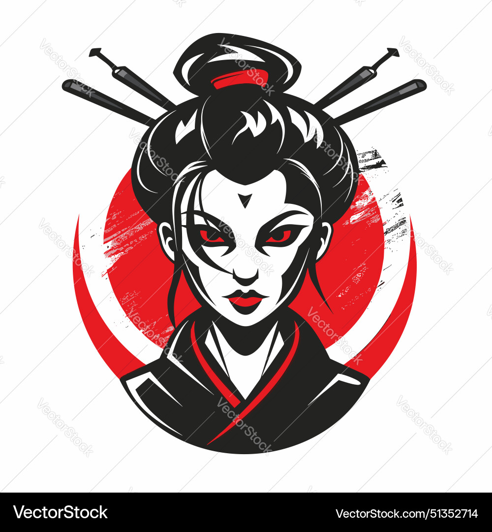 Esport logo japanese geisha icon sticker logotype Esport logo japanese geisha icon sticker logotype vektorbild