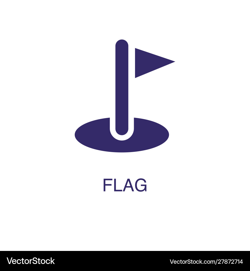 Flag element in flat simple style on white Vector Image