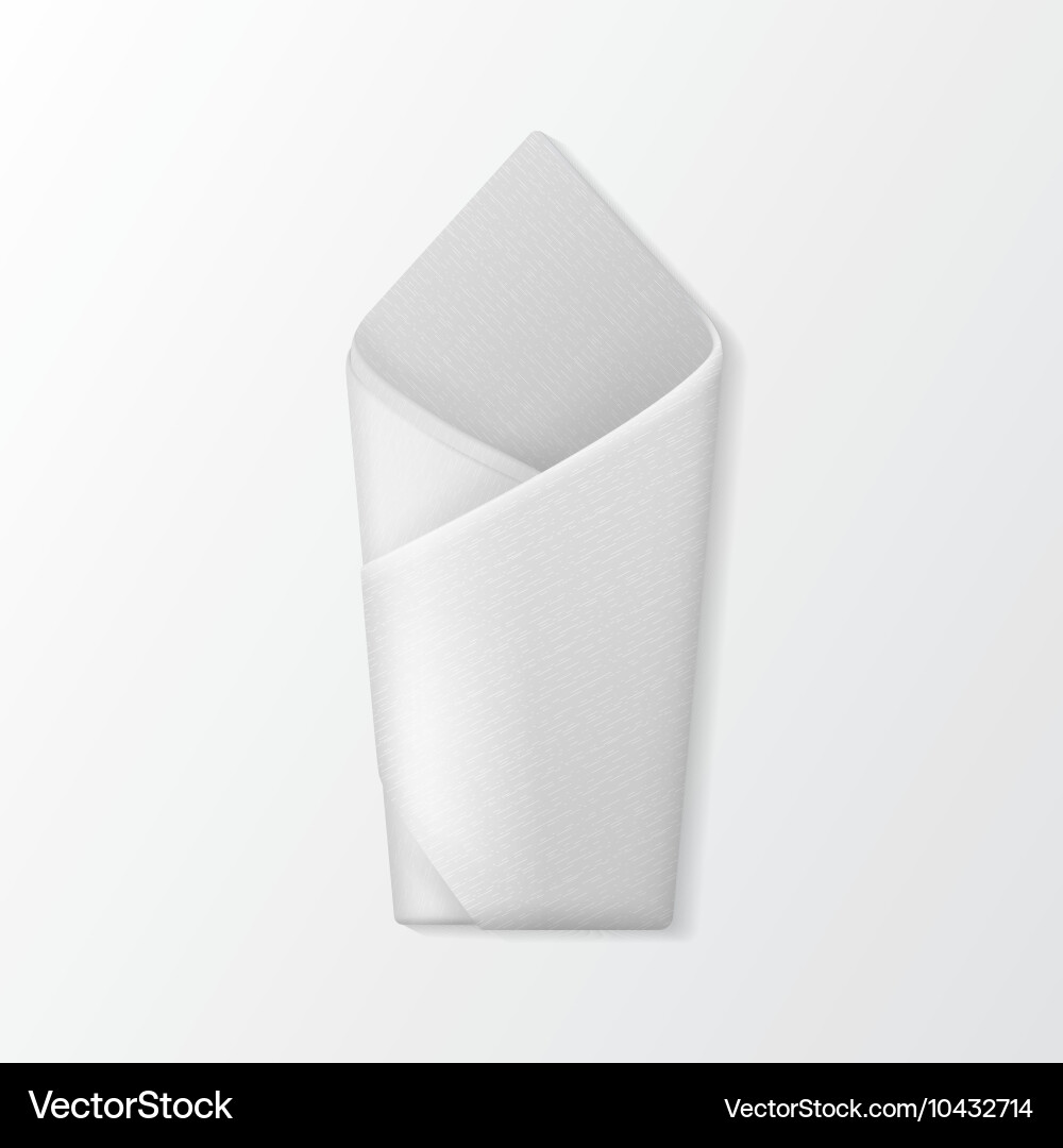 Folded envelope napkin top view table setting vector image