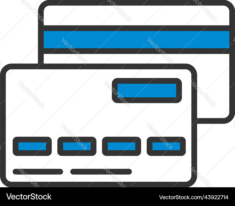 Front and back side of credit card icon Vector Image
