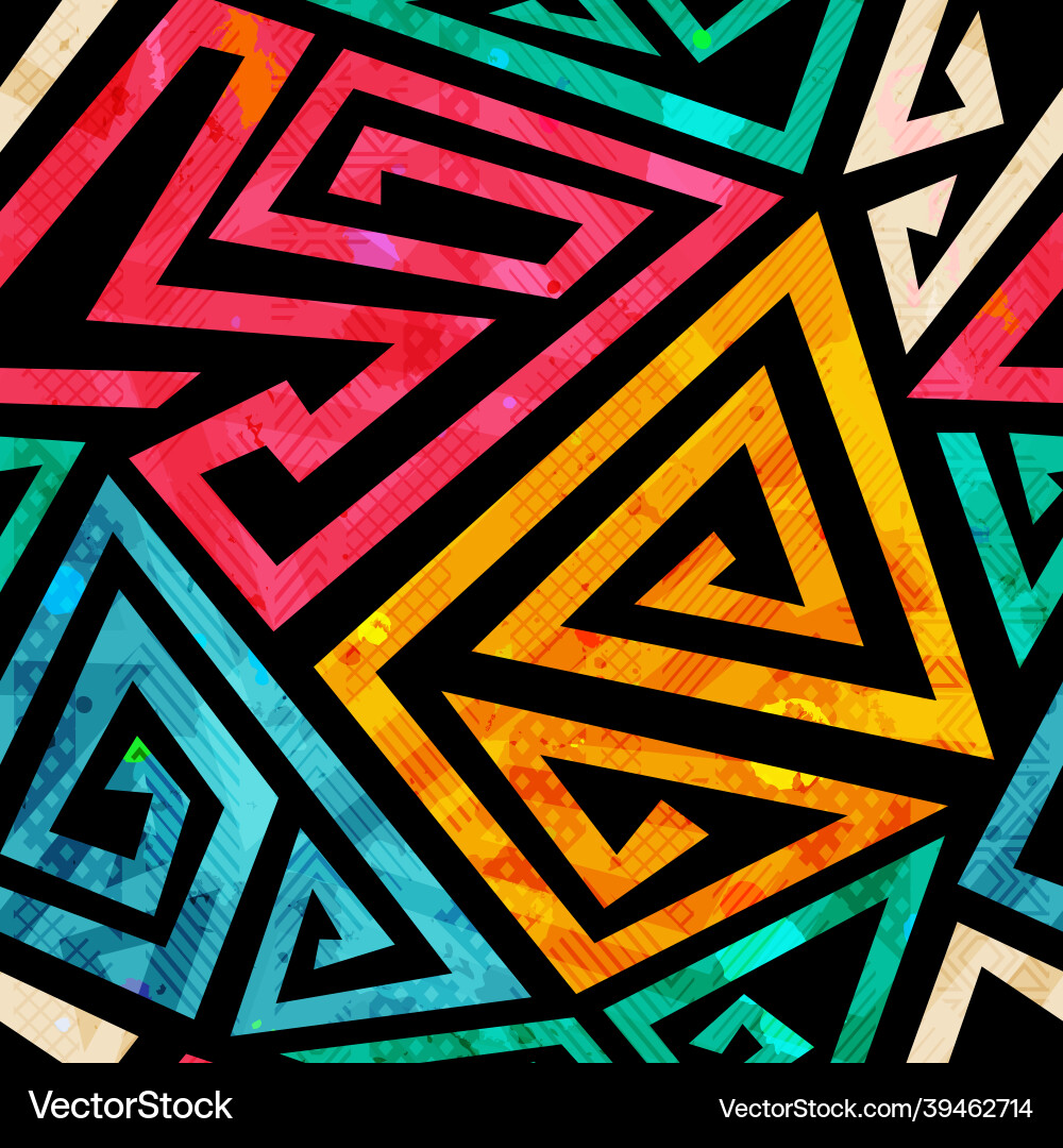 Graffiti grunge seamless pattern Royalty Free Vector Image