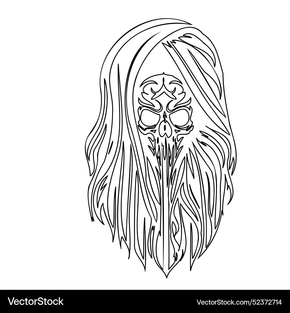 Grim reaper halloween outline sketch Grim reaper halloween outline sketch vector image