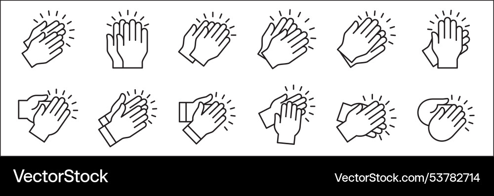 Hand clapping icon applause symbol claps Vector Image