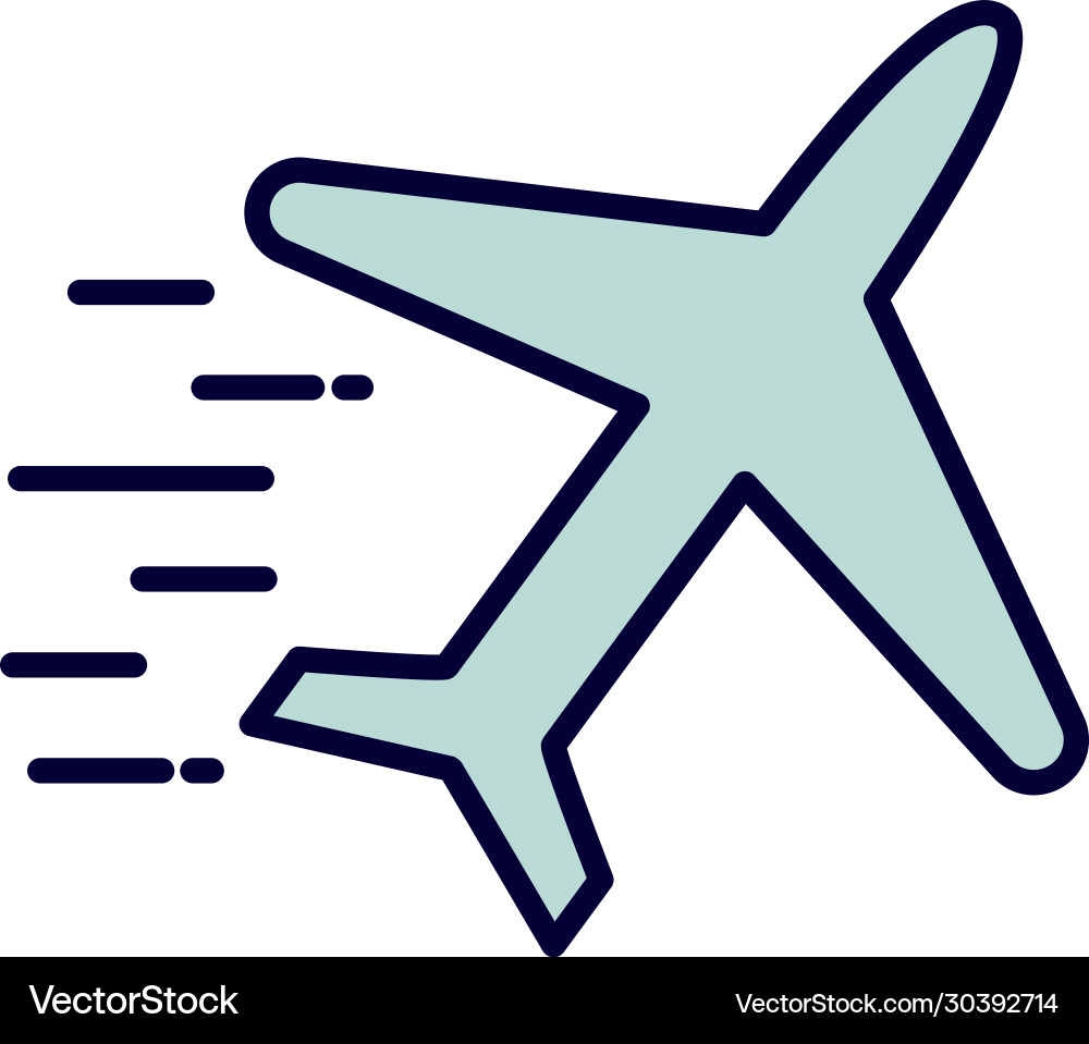 Isolated airplane line and fill style icon Vector Image