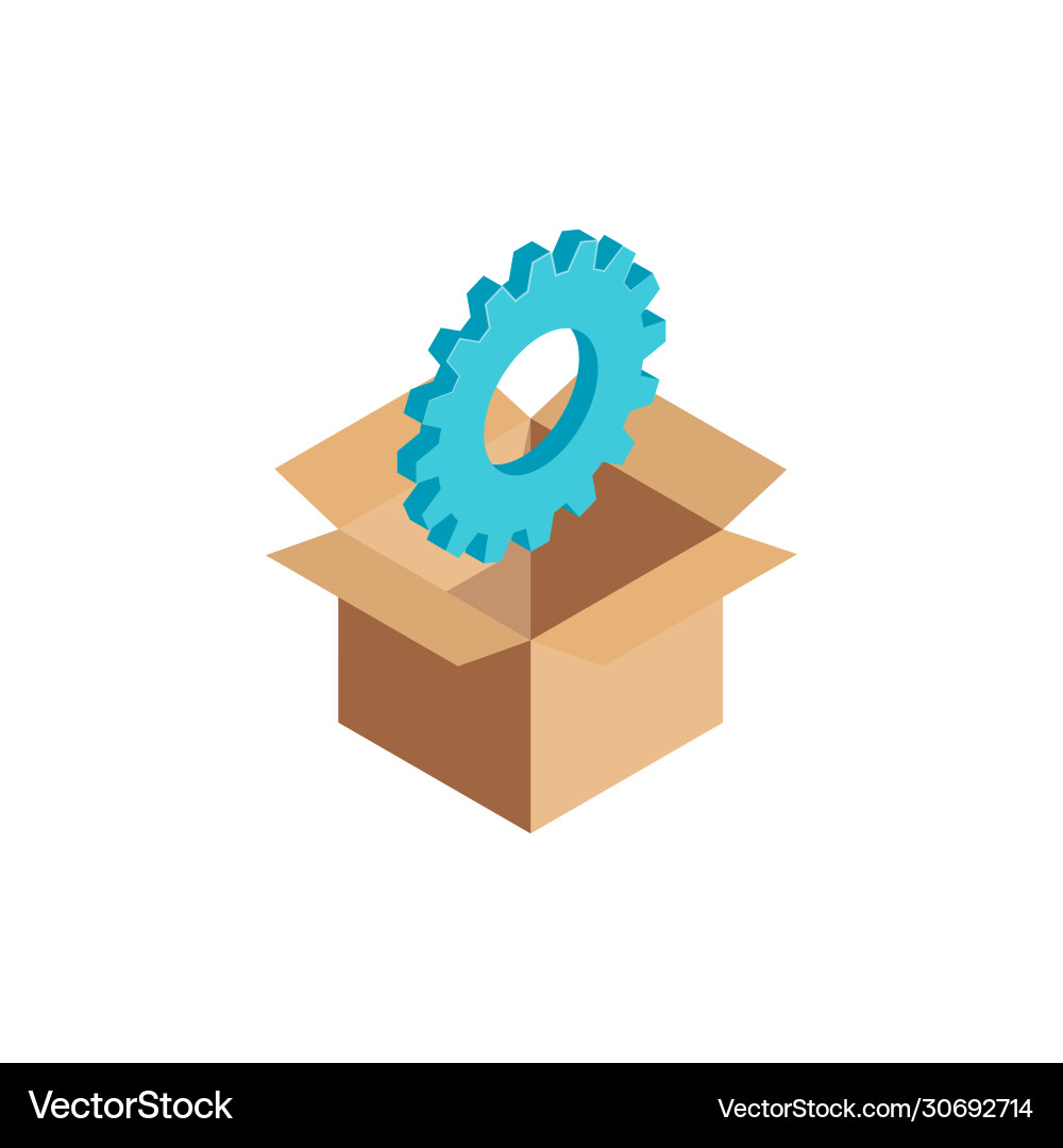Isometric setting icon in box Isometric setting icon in box vector image