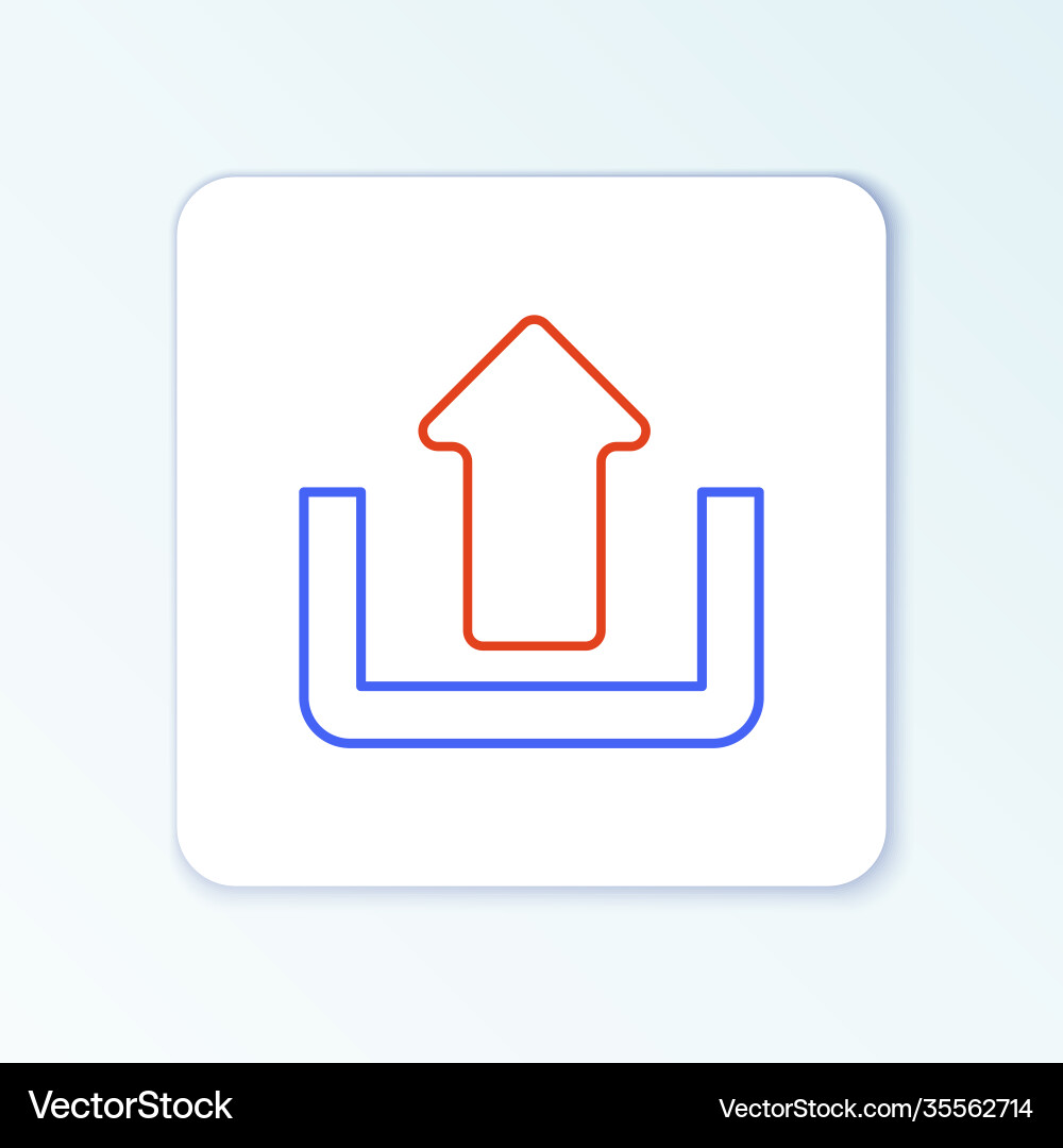 Line upload icon isolated on white background up Vector Image