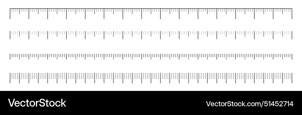 Measurement scale template for a ruler measuring Measurement scale template for a ruler measuring vector image