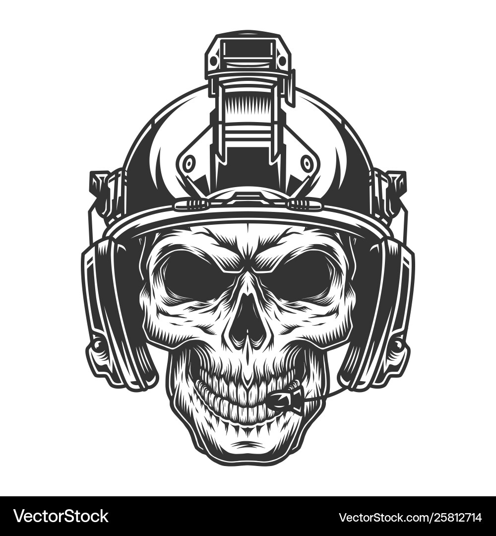 Military Skull Helmet Concept Vector Image