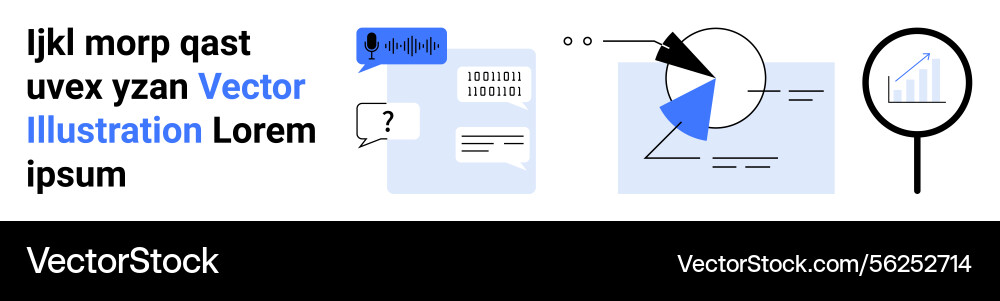 Modern data analysis and communication concept vector image