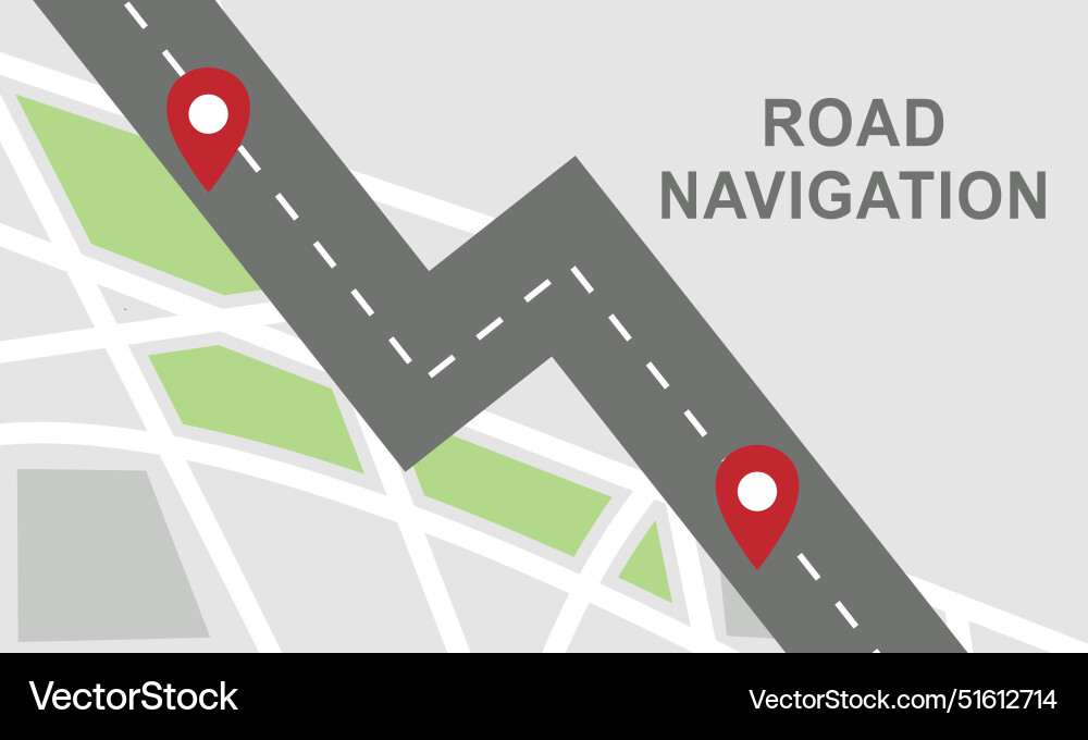 Navigation concept with pin pointer Vector Image