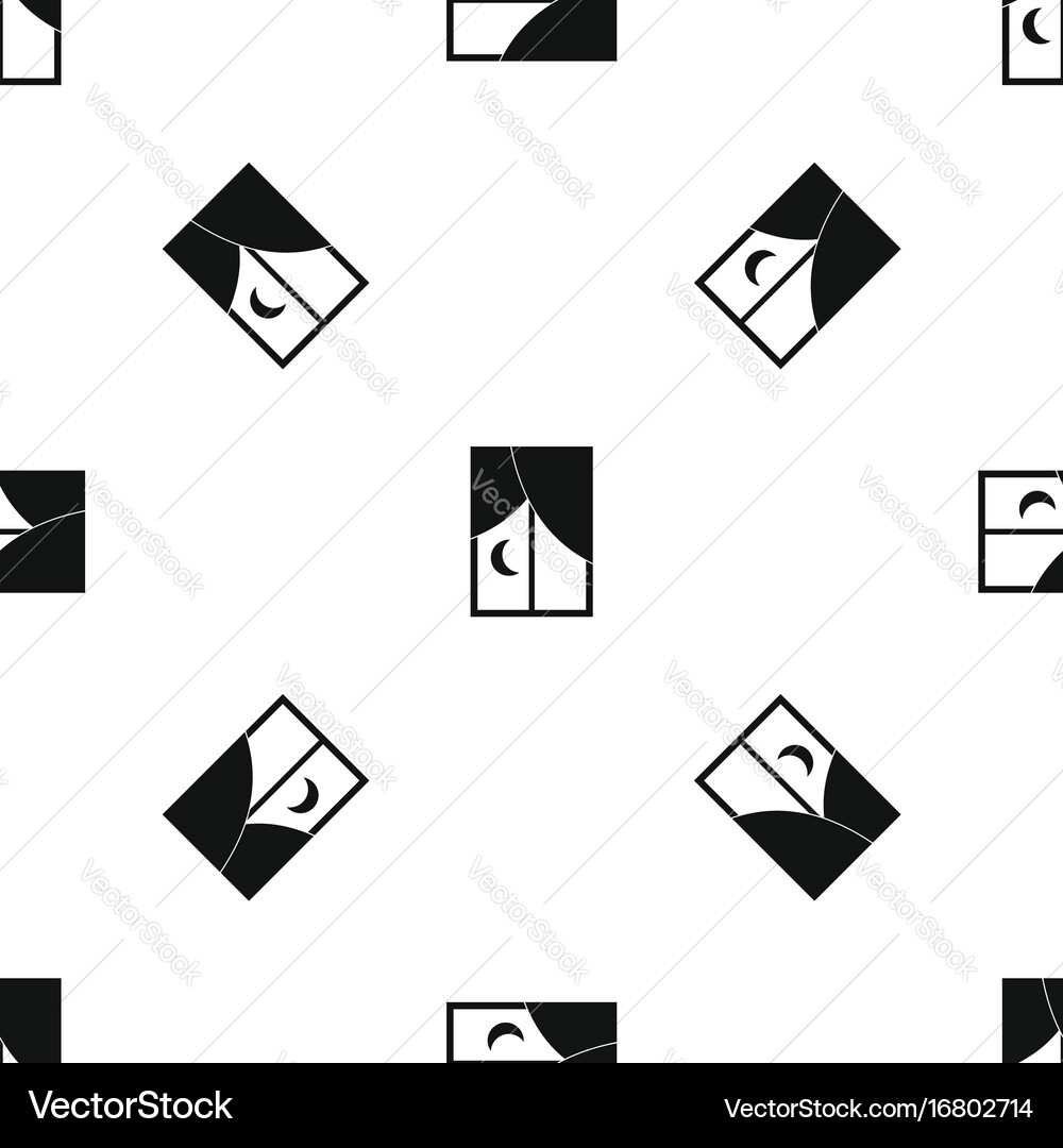 Nightly window pattern seamless black vector image