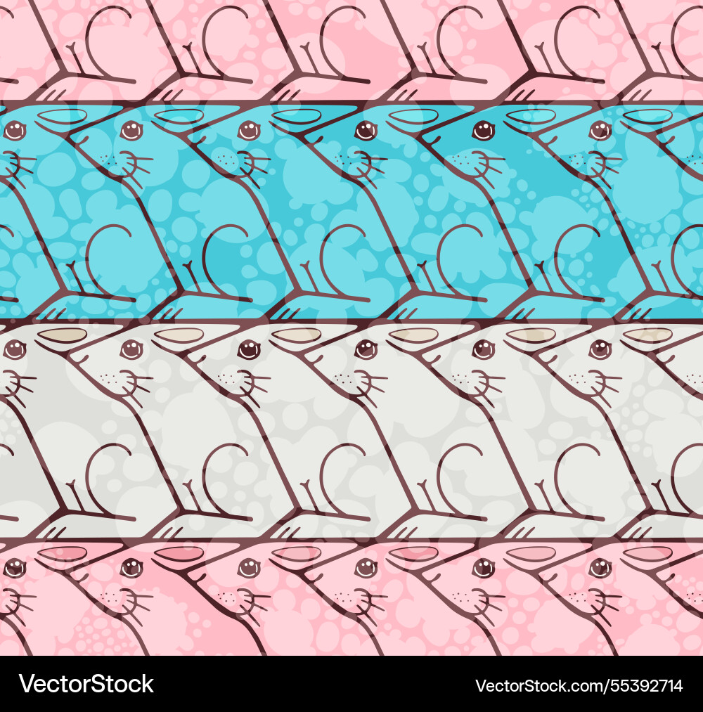 Seamless hare pattern in escher style with texture Seamless hare pattern in escher style with texture vector image