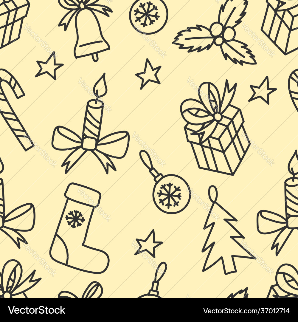 Seamless pattern with christmas design elements Seamless pattern with christmas design elements vector image