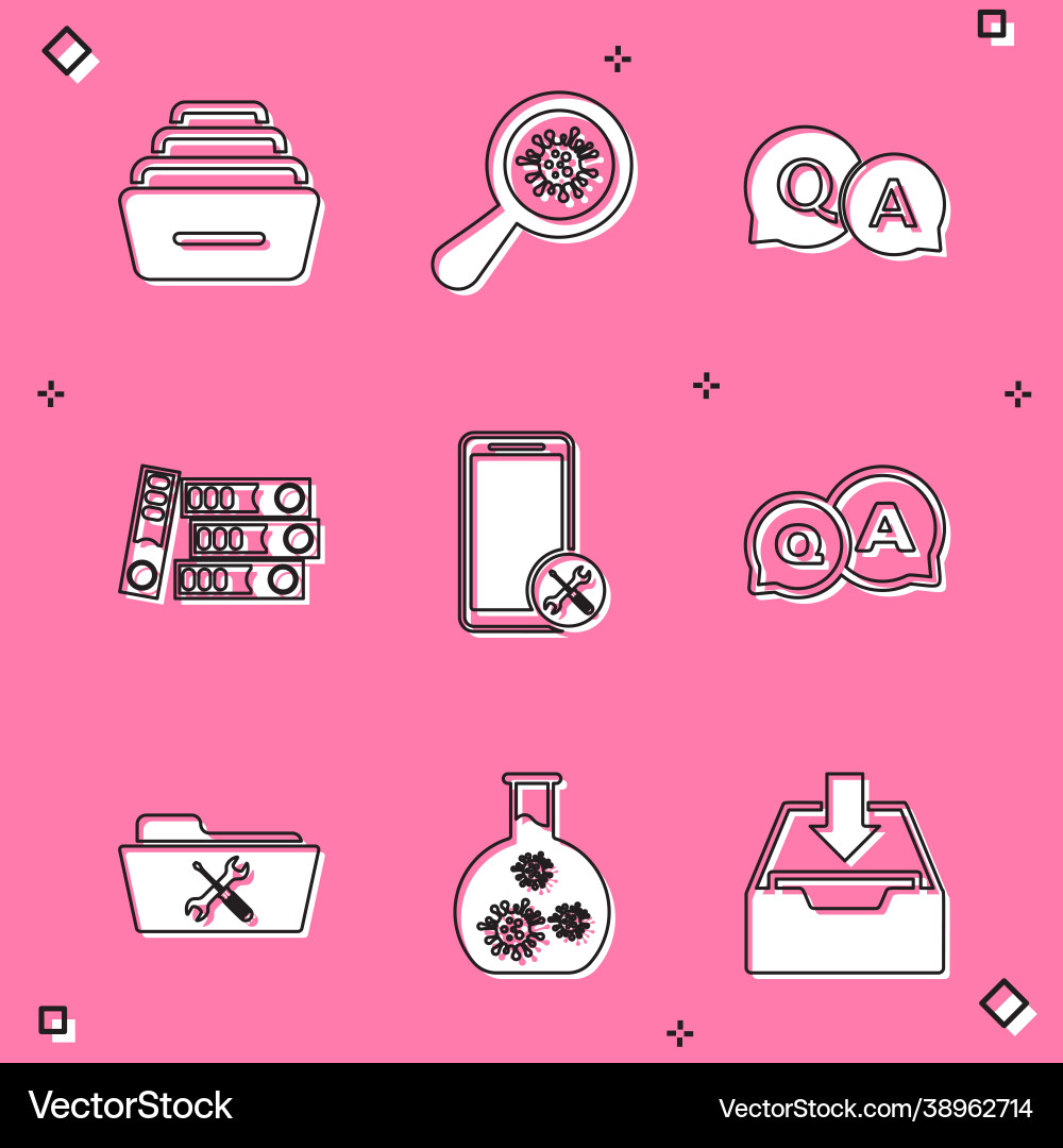 Set drawer with documents microorganisms under Set drawer with documents microorganisms under Vector Image