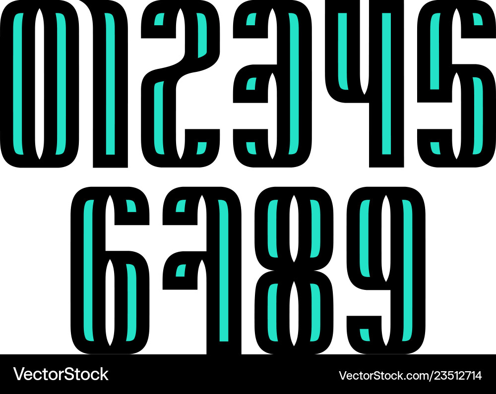 Set of ten numbers form zero to nine number Set of ten numbers form zero to nine number vector image