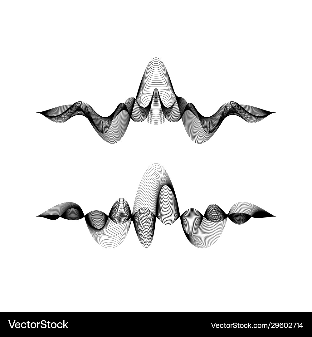 Set waveforms isolated on white background Set waveforms isolated on white background vector image