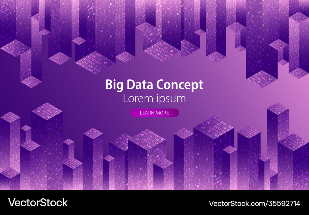 Technology background big data concept binary Technology background big data concept binary vector image