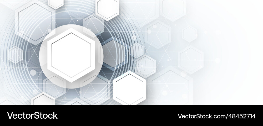 Technology banner design with hexagons abstract Technology banner design with hexagons abstract Vector Image