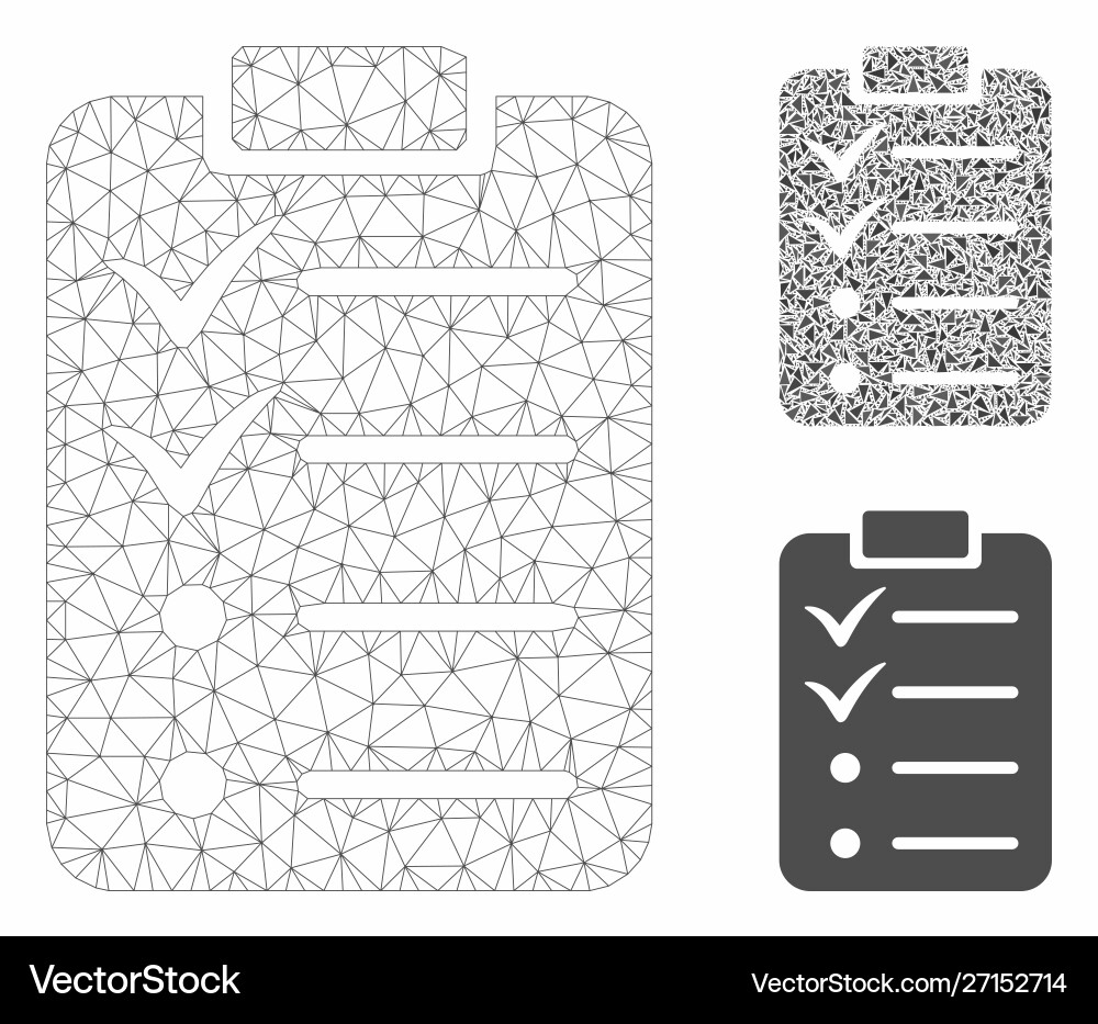 Todo list mesh carcass model and triangle Todo list mesh carcass model and triangle vector image