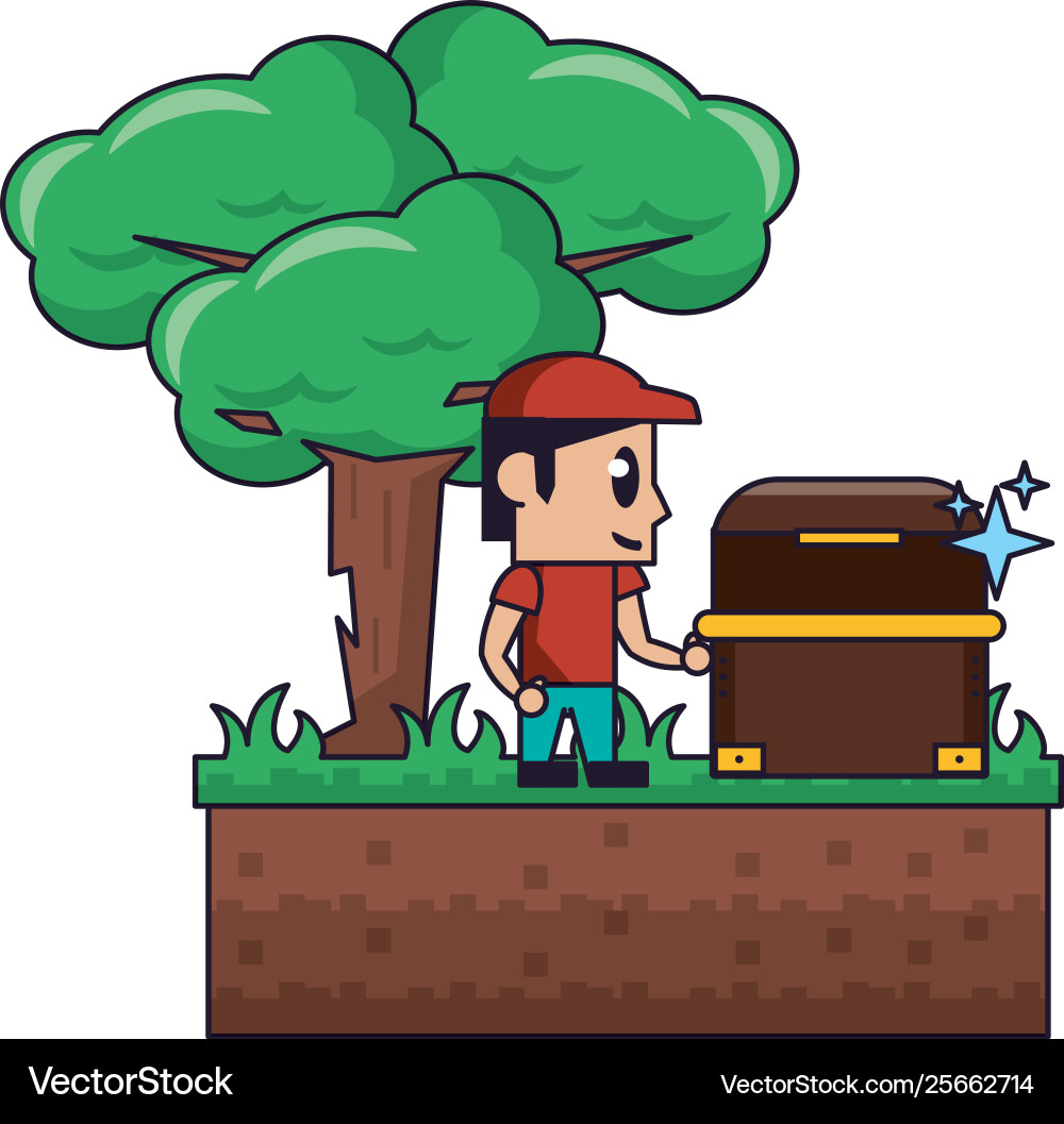 Videogame characters and elements cartoons Vector Image