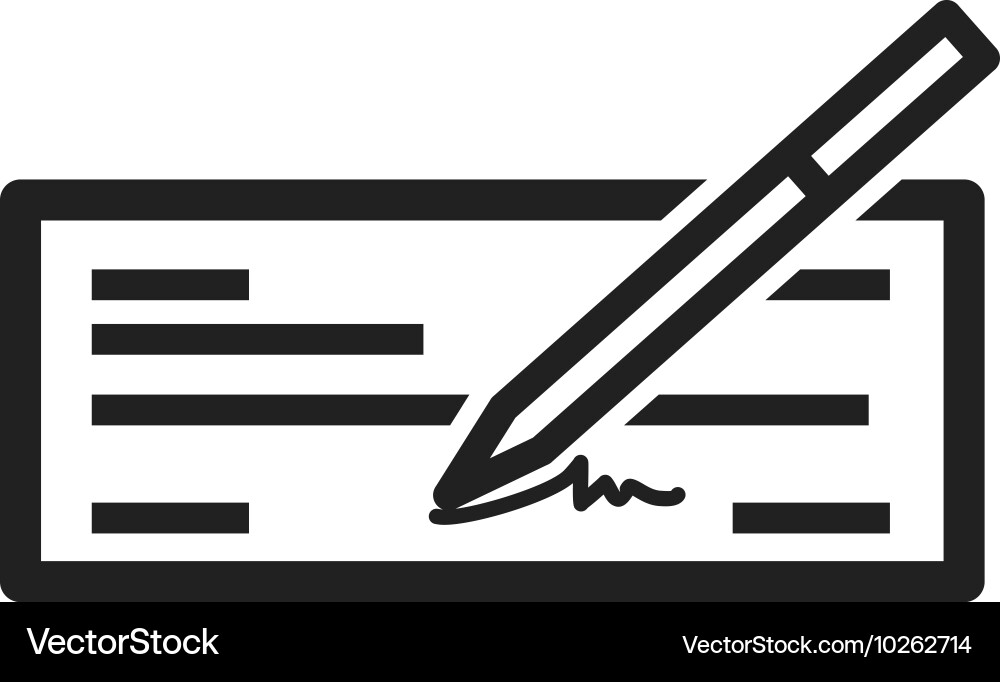 Write cheque Royalty Free Vector Image - VectorStock