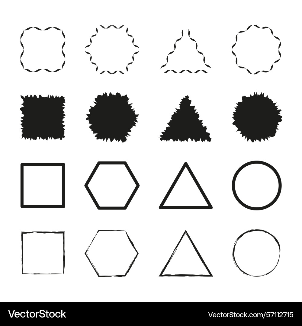 Basic shape icons minimal form set simple Basic shape icons minimal form set simple vector image