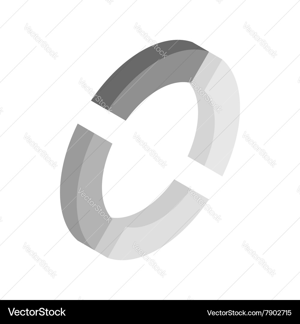 Circle loading bar icon isometric 3d style vector image