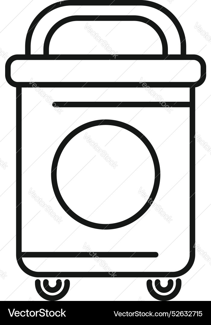 Cleaning cart with wheels and handle line icon Cleaning cart with wheels and handle line icon vector image