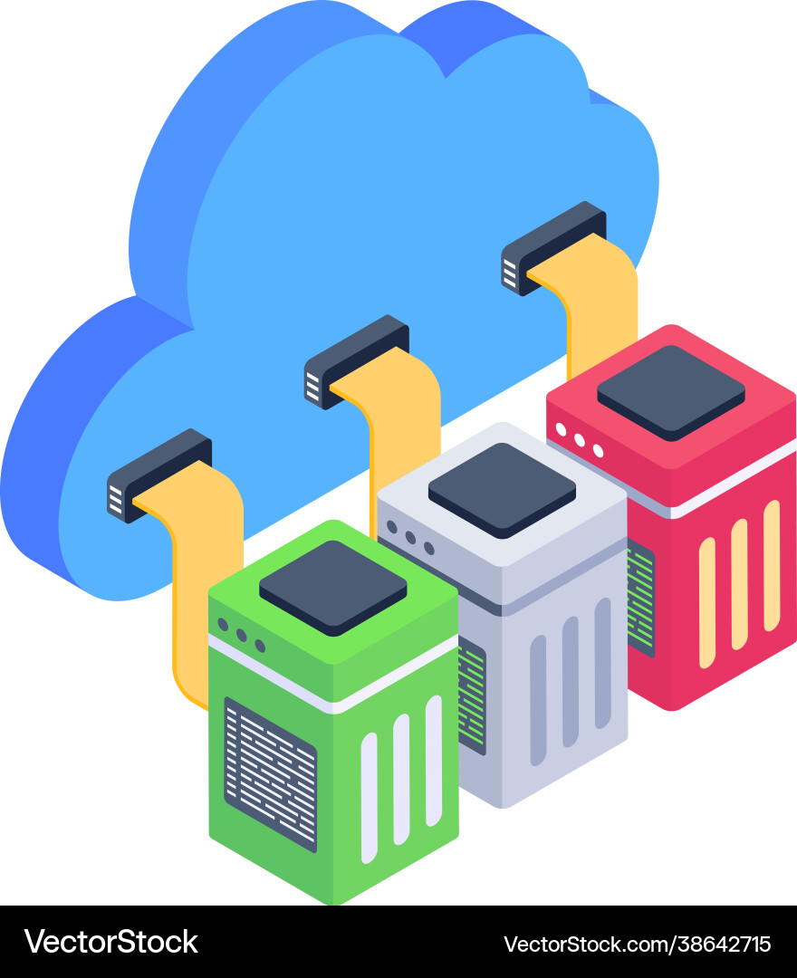 Cloud data servers Vector Image