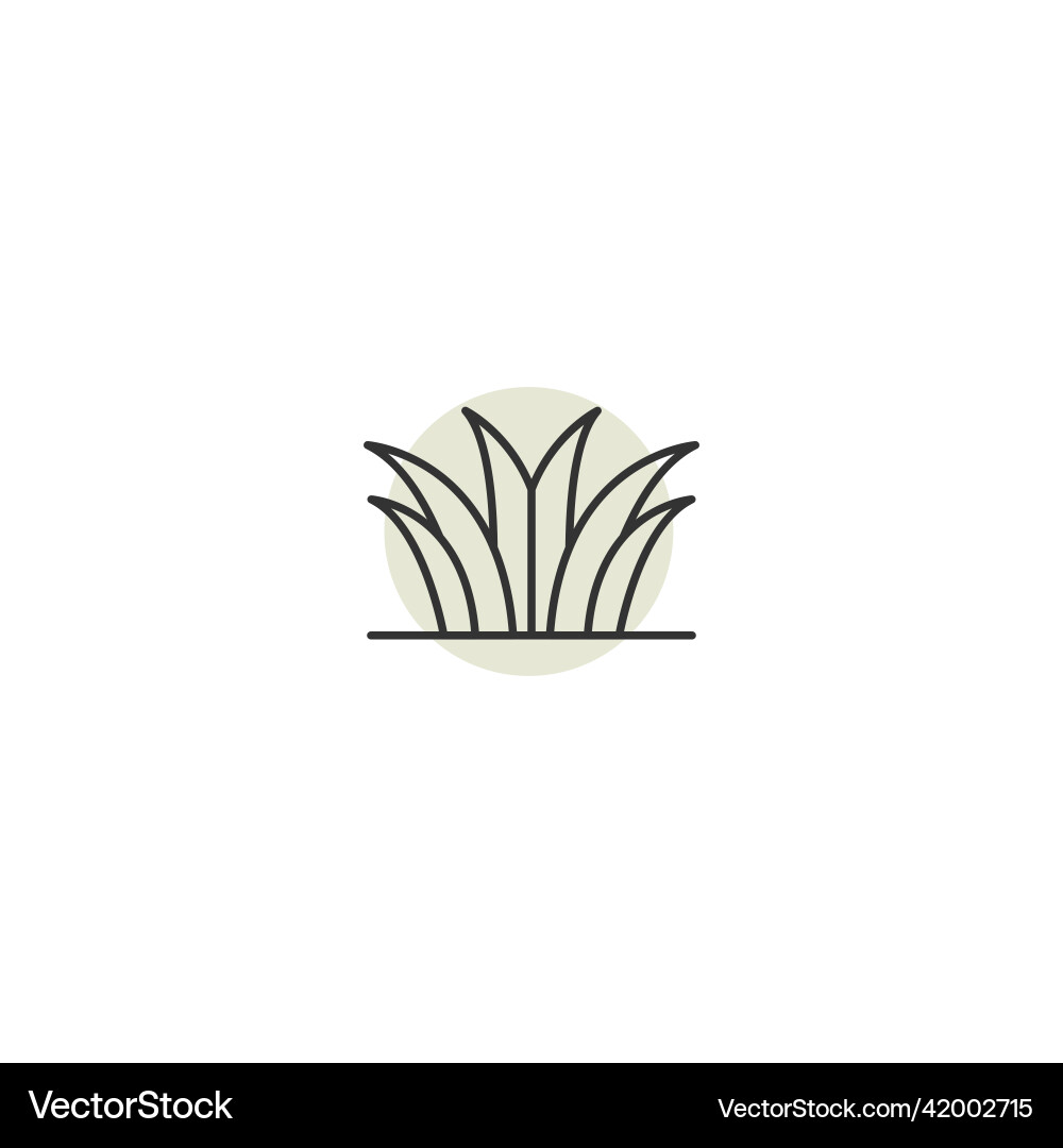 Grass lawn line icon leaf turf fresh organic Grass lawn line icon leaf turf fresh organic vector image