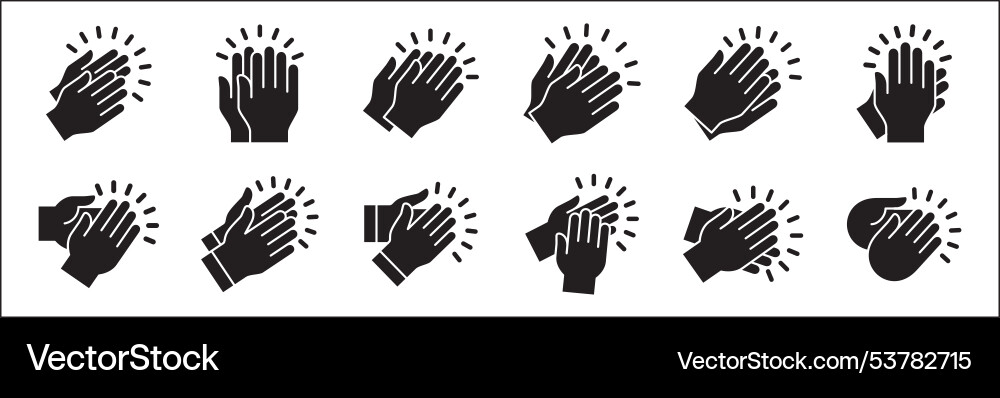 Hand clapping icon applause symbol claps Vector Image