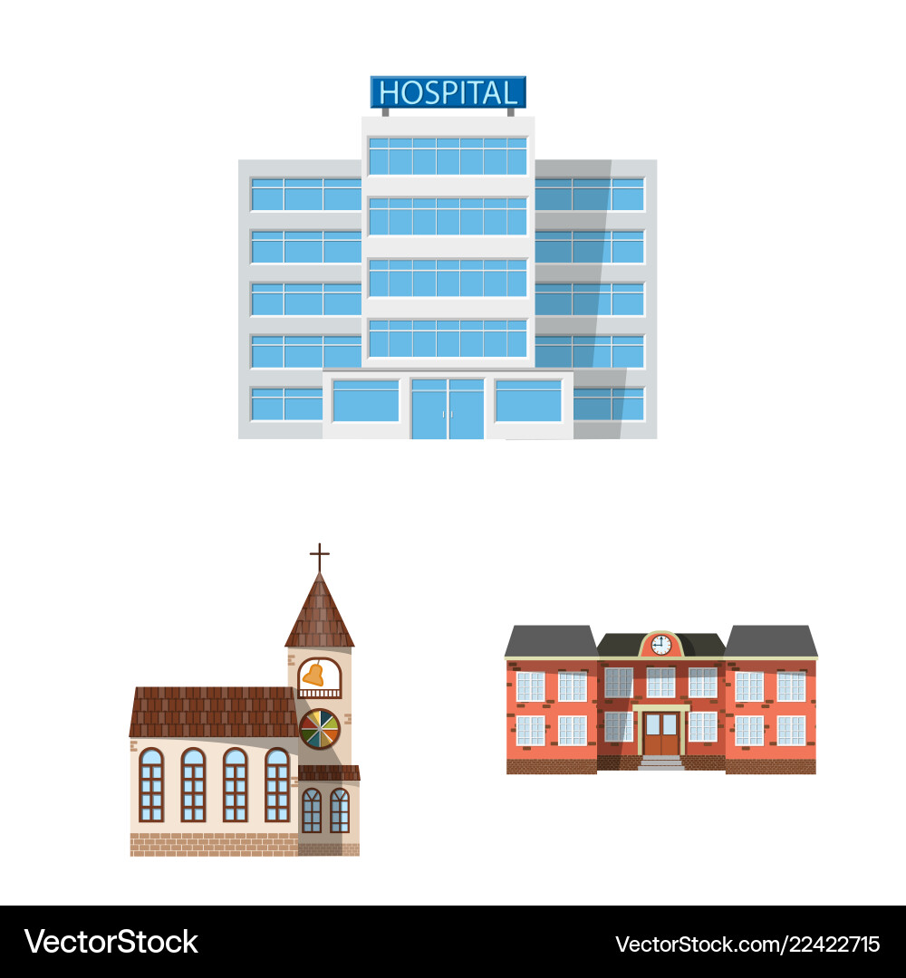 Isolated object of building and front symbol Isolated object of building and front symbol vector image
