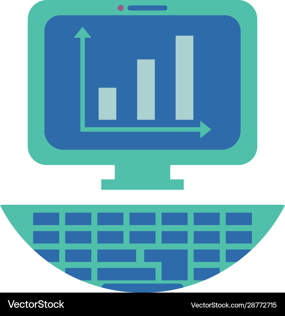 Isolated workflow inside computer design vector image