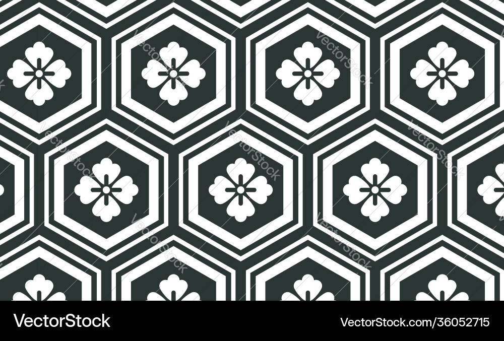Japanese Turtle Hexagon Pattern vector image