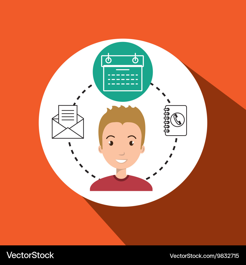 Man with calendar and envelope isolated icon vector image