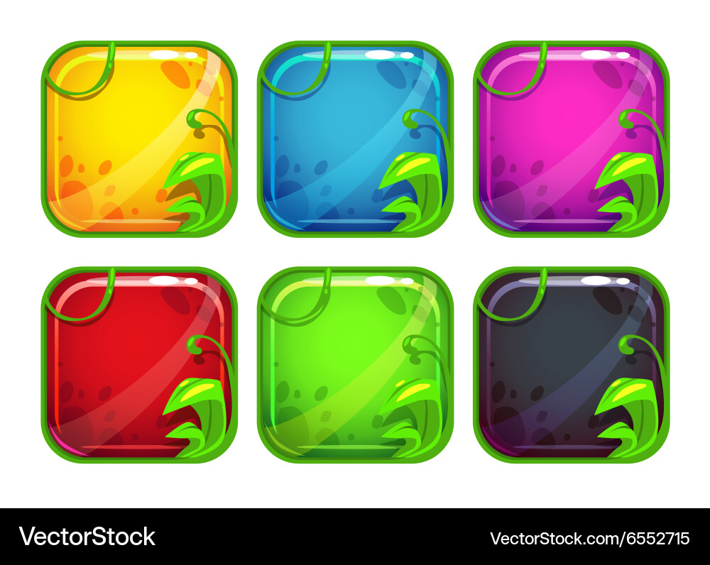 Nature App Icons - Square Frames vector image