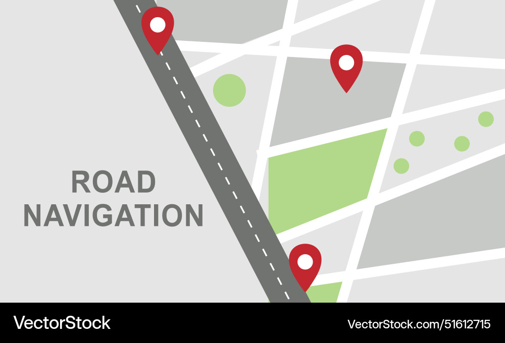 Navigation concept with pin pointer Vector Image