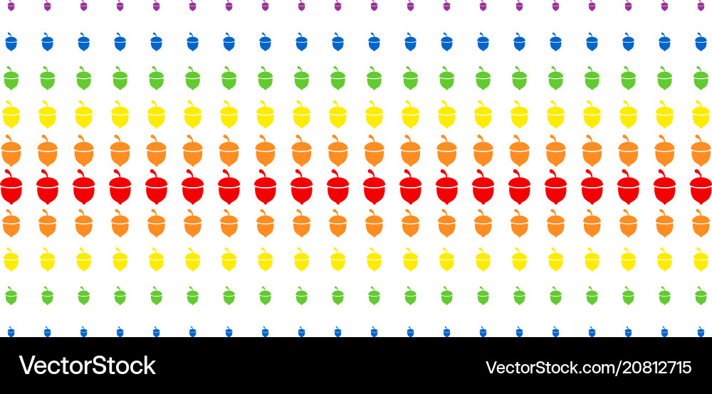 Oak acorn shape halftone spectral array Vector Image