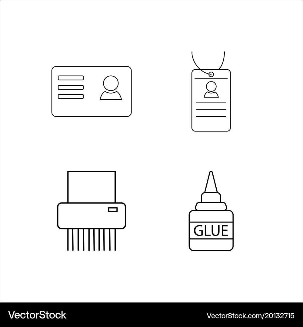 Office simple linear icon setsimple outline icons vector image