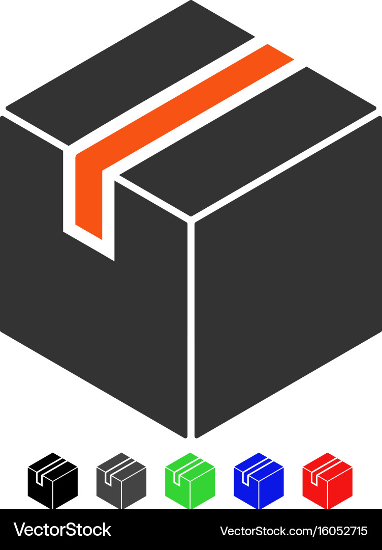 Package Icon - Flat Style Vector Image