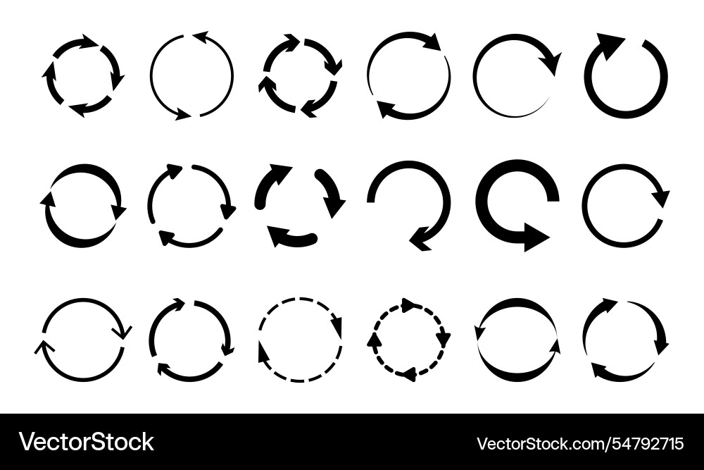 Rotating arrows circles reloading sign Rotating arrows circles reloading sign Vector Image