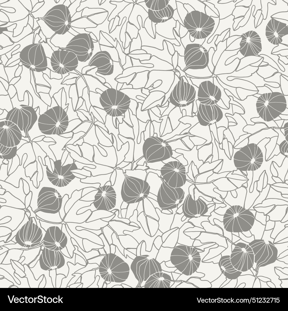Seamless pattern fig tree branches with fruit vector image