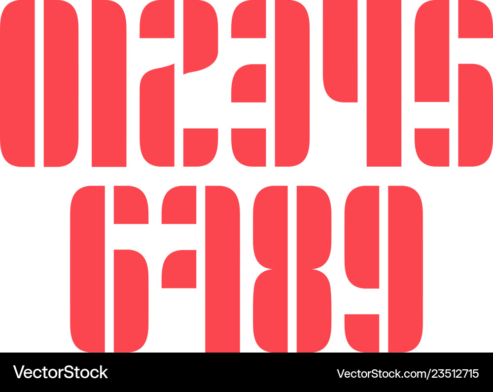 Set of ten numbers form zero to nine number Set of ten numbers form zero to nine number vector image