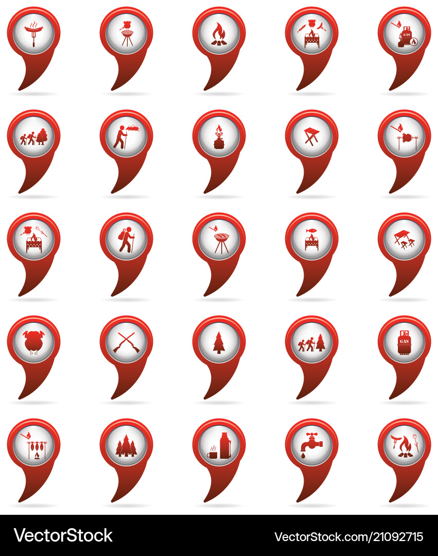 Set of tourism service map pointers Vector Image