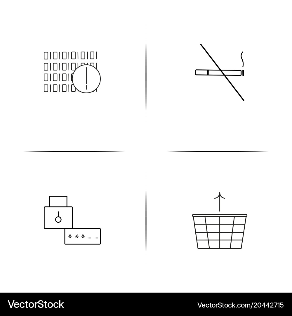 Signs and symbols simple linear icon setsimple vector image